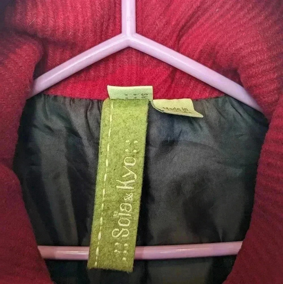 SOÏA & KYO women Pea  Coat red color size small Made in Canada Wool+Nylon - Picture 6 of 12